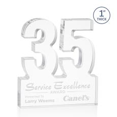 35 Years of Service Award - Employee Anniversary Acrylic Number - Corporate Awards