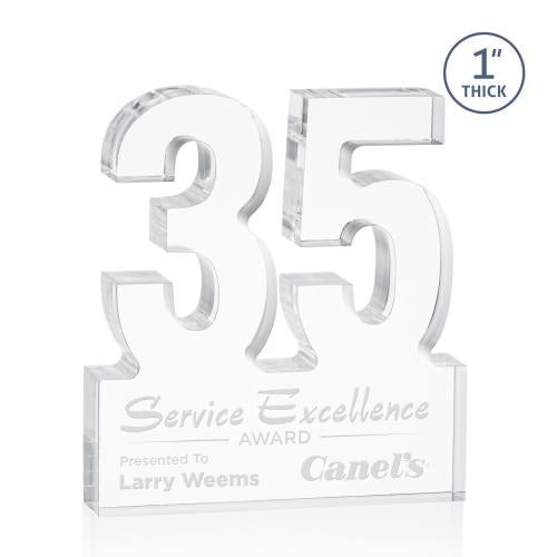 Corporate Awards - Years of Service Awards - 35 Years of Service Award - Employee Anniversary Acrylic Number