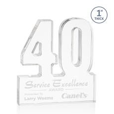 40 Years of Service Award - Employee Anniversary Acrylic Number - Corporate Awards
