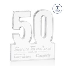50 Years of Service Award - Employee Anniversary Acrylic Number - Corporate Awards