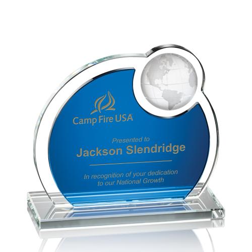 Corporate Awards - Crystal Awards - Colored Crystal - Riccarda Globe Spheres Crystal Award