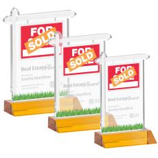 Real Estate Amber Abstract / Misc Crystal Award - Colored Crystal