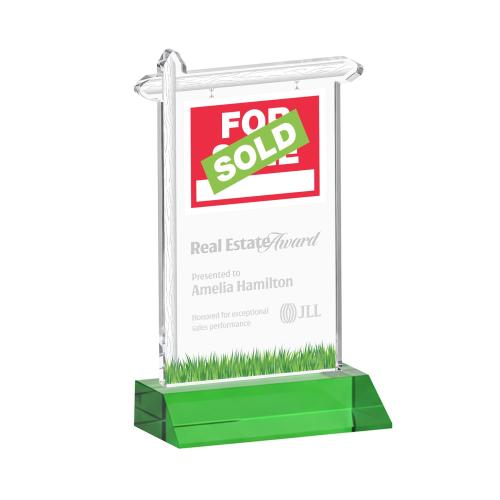 Corporate Awards - Crystal Awards - Real Estate Green Abstract / Misc Crystal Award