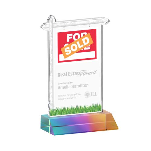Corporate Awards - Crystal Awards - Real Estate Prismatic Abstract / Misc Crystal Award