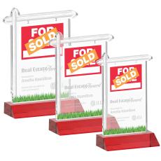 Real Estate Red Abstract / Misc Crystal Award - Red Crystal Awards