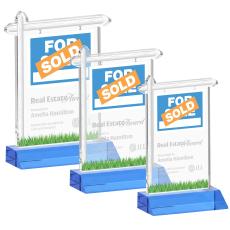 Real Estate Sky Blue Abstract / Misc Crystal Award - Corporate Awards