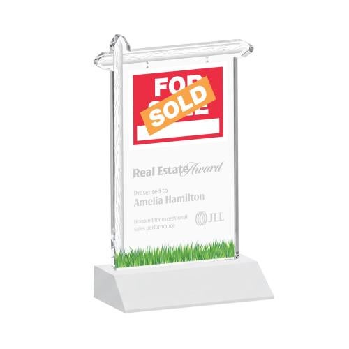 Corporate Awards - Crystal Awards - Real Estate White Abstract / Misc Crystal Award
