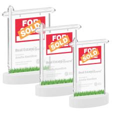 Real Estate White on Alberton Base Abstract / Misc Crystal Award - Corporate Awards