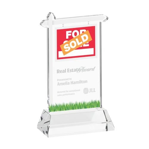 Corporate Awards - Crystal Awards - Real Estate Clear on Hartford Base Abstract / Misc Crystal Award