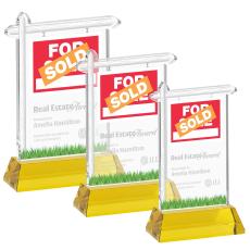 Real Estate Gold on Hartford Base Abstract / Misc Crystal Award - Corporate Awards