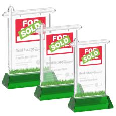 Real Estate Green on Hartford Base Abstract / Misc Crystal Award - Glass Awards