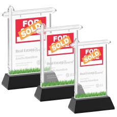 Real Estate Black on Hartford Base Abstract / Misc Crystal Award - Corporate Awards