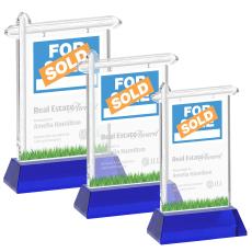 Real Estate Blue on Hartford Base Abstract / Misc Crystal Award - Glass Awards