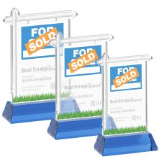 Real Estate Sky Blue on Hartford Base Abstract / Misc Crystal Award - Corporate Awards