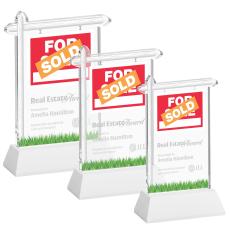 Real Estate White on Hartford Base Abstract / Misc Crystal Award - Corporate Awards