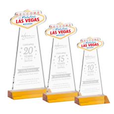 Las Vegas Amber Abstract / Misc Crystal Award - Colored Glass Awards