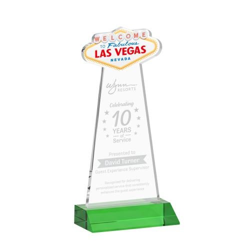 Corporate Awards - Crystal Awards - Las Vegas Green Abstract / Misc Crystal Award