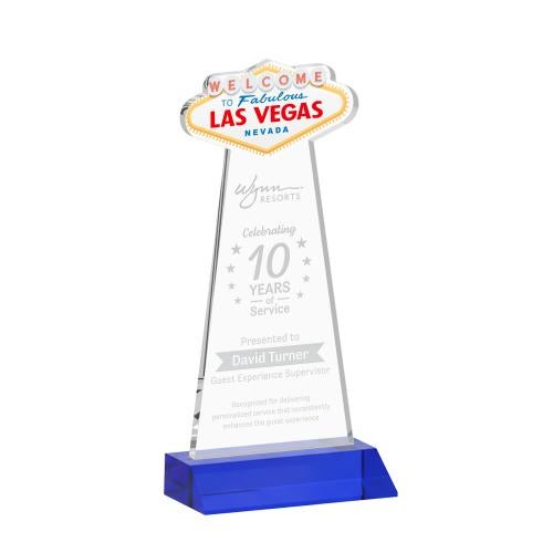 Corporate Awards - Crystal Awards - Las Vegas Blue Abstract / Misc Crystal Award