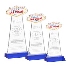 Las Vegas Blue Abstract / Misc Crystal Award - Colored Glass Awards