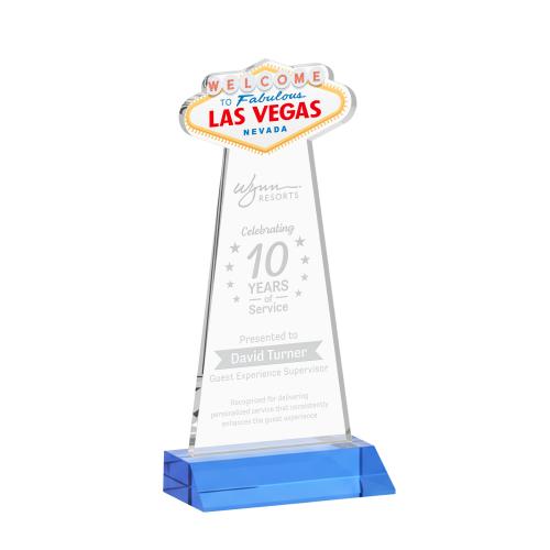 Corporate Awards - Crystal Awards - Las Vegas Sky Blue Abstract / Misc Crystal Award