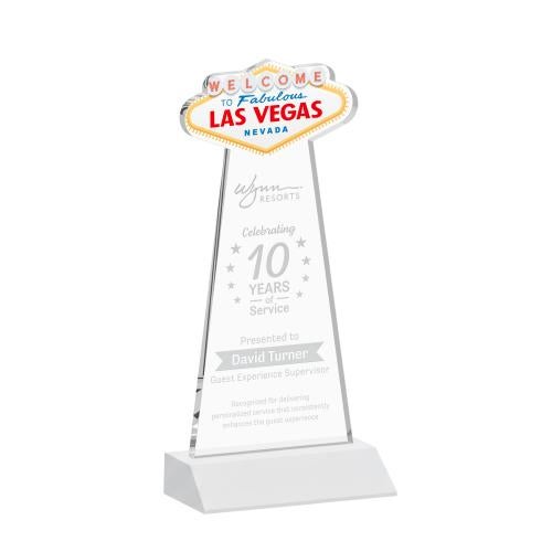 Corporate Awards - Crystal Awards - Las Vegas White Abstract / Misc Crystal Award