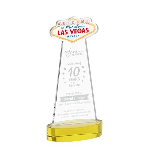 Corporate Awards - Crystal Awards - Las Vegas Gold on Alberton Base Abstract / Misc Crystal Award