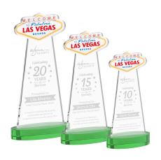 Las Vegas Green on Alberton Base Abstract / Misc Crystal Award - Crystal Awards