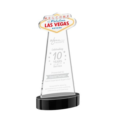 Corporate Awards - Crystal Awards - Las Vegas Black on Alberton Base Abstract / Misc Crystal Award