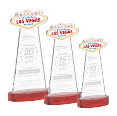 Las Vegas Red on Alberton Base Abstract / Misc Crystal Award - Red Crystal Awards