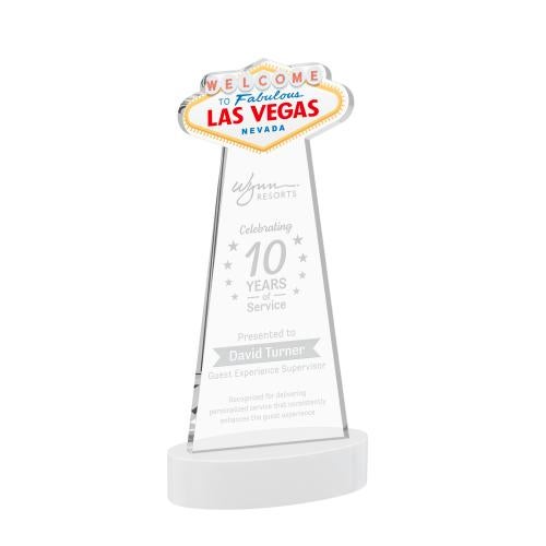 Corporate Awards - Crystal Awards - Las Vegas White on Alberton Base Abstract / Misc Crystal Award