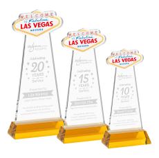 Las Vegas Amber on Hartford Base Abstract / Misc Crystal Award - Corporate Awards