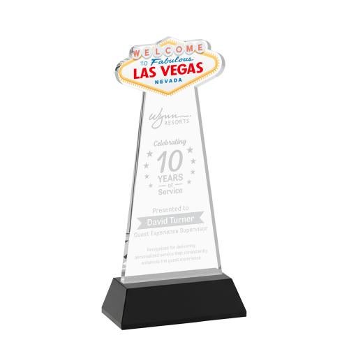 Corporate Awards - Crystal Awards - Las Vegas Black on Hartford Base Abstract / Misc Crystal Award