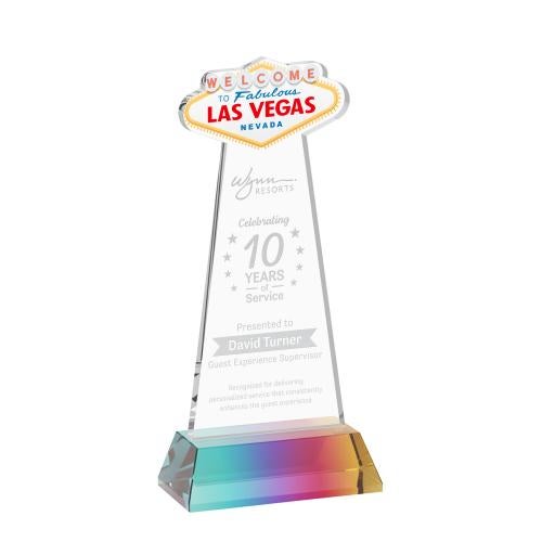 Corporate Awards - Crystal Awards - Las Vegas Prismatic on Hartford Base Abstract / Misc Crystal Award