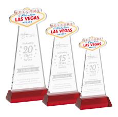 Las Vegas Red on Hartford Base Abstract / Misc Crystal Award - Red Crystal Awards