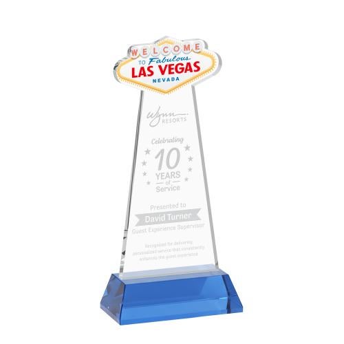 Corporate Awards - Crystal Awards - Las Vegas Sky Blue on Hartford Base Abstract / Misc Crystal Award