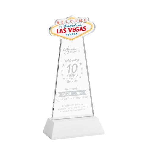 Corporate Awards - Crystal Awards - Las Vegas White on Hartford Base Abstract / Misc Crystal Award