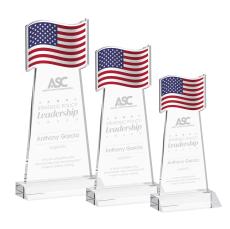 Flag Clear Abstract / Misc Crystal Award - Service Awards