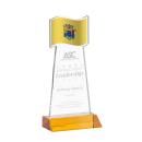 Flag Amber Abstract / Misc Crystal Award