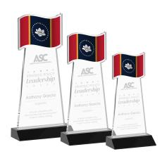 Flag Black Abstract / Misc Crystal Award - Service Awards