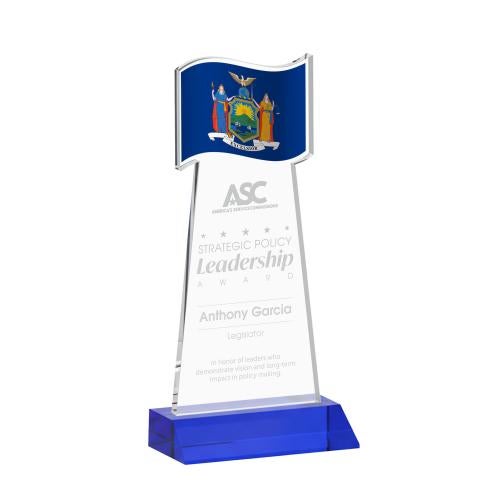 Corporate Awards - Crystal Awards - Flag Blue Abstract / Misc Crystal Award