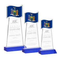 Flag Blue Abstract / Misc Crystal Award - Service Awards