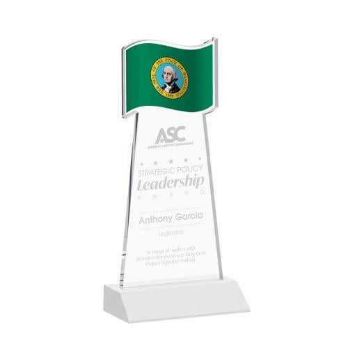 Corporate Awards - Crystal Awards - Flag White Abstract / Misc Crystal Award