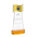 Flag Amber on Alberton Base Abstract / Misc Crystal Award