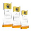 Flag Amber on Alberton Base Abstract / Misc Crystal Award