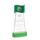 Flag Green on Alberton Base Abstract / Misc Crystal Award