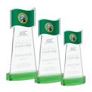 Flag Green on Alberton Base Abstract / Misc Crystal Award