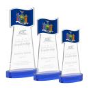 Flag Blue on Alberton Base Abstract / Misc Crystal Award