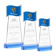 Flag Sky Blue on Alberton Base Abstract / Misc Crystal Award - Newest Additions