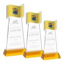 Flag Amber on Hartford Base Abstract / Misc Crystal Award