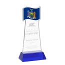 Flag Blue on Hartford Base Abstract / Misc Crystal Award